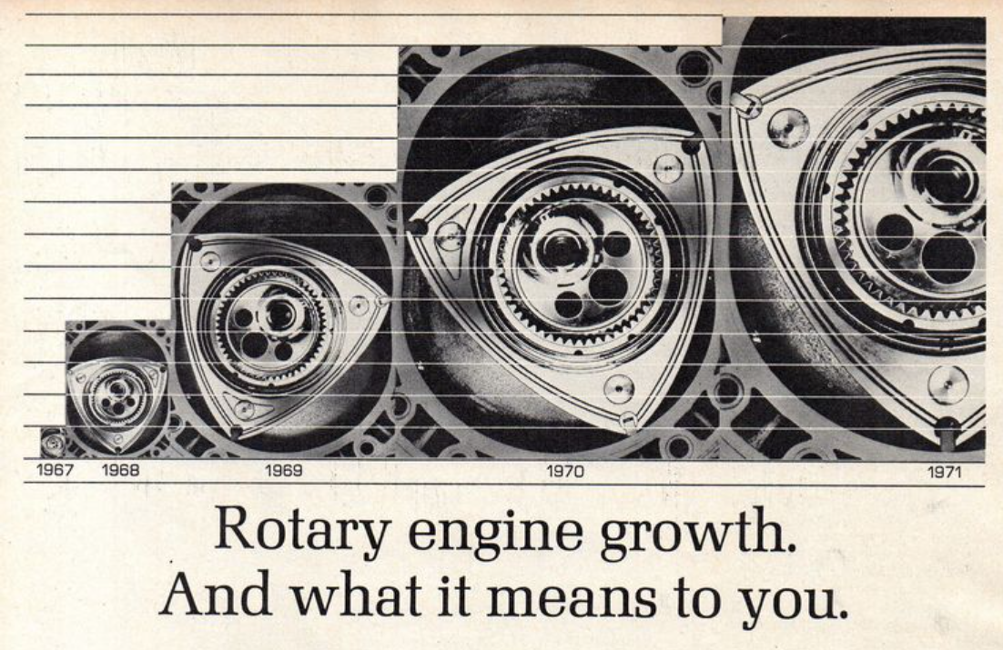 vintage Mazda rotary engine ad