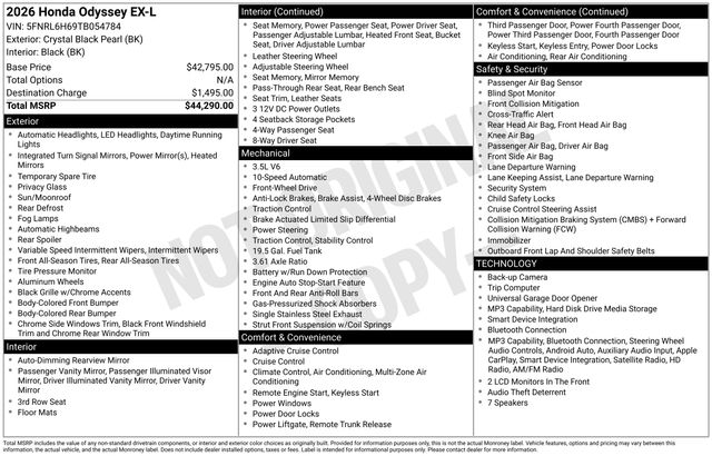 2026 Honda Odyssey EX-L - Photo 31