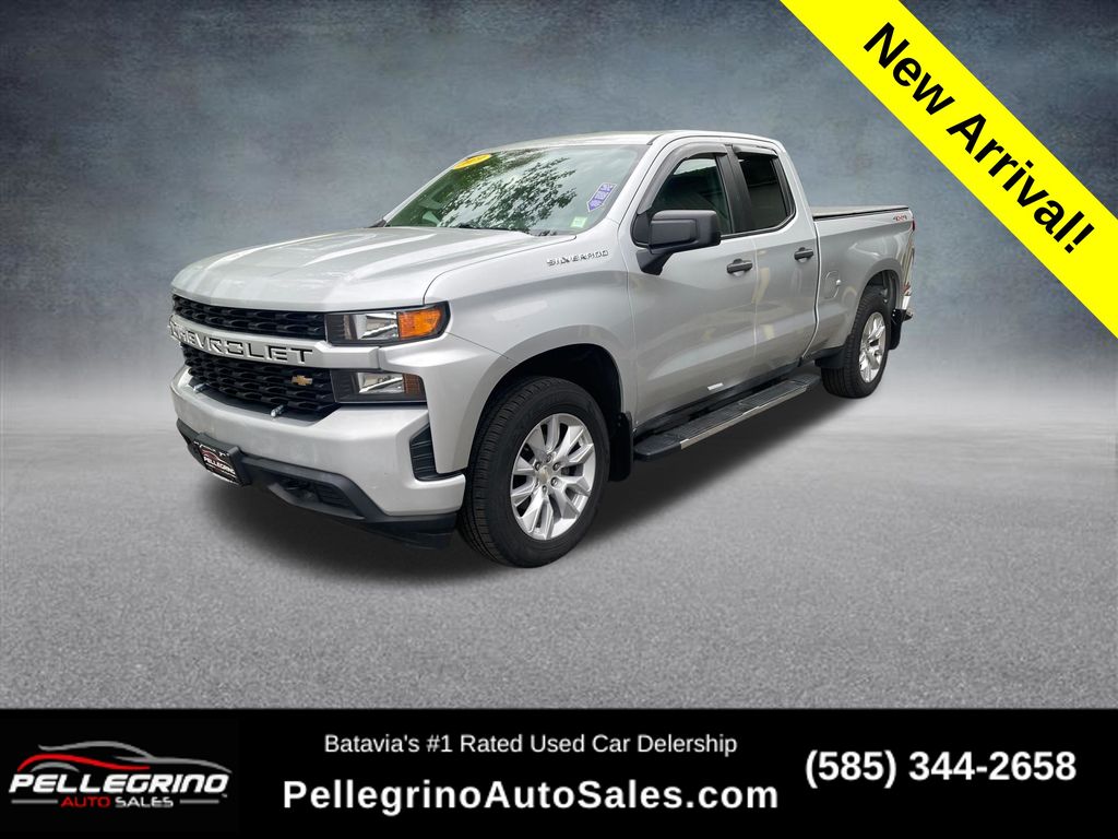 Silver Ice 2019 Chevrolet Silverado 1500 Custom Double Cab 4WD Pickup Truck Four-Wheel Drive 6-Speed Automatic