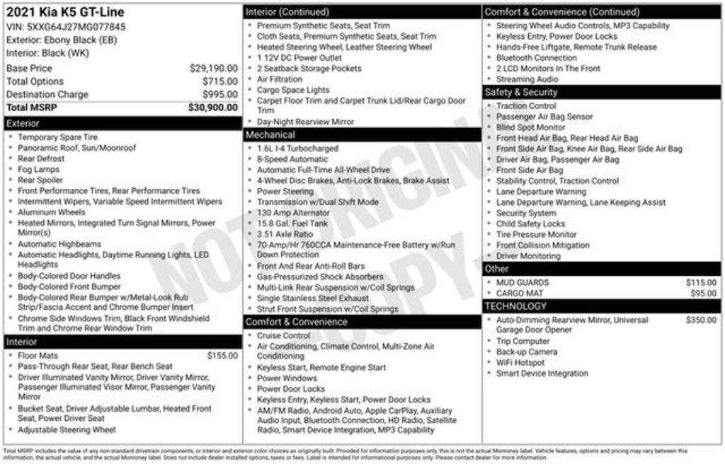 Certified 2021 Kia K5 GT-Line Sedan