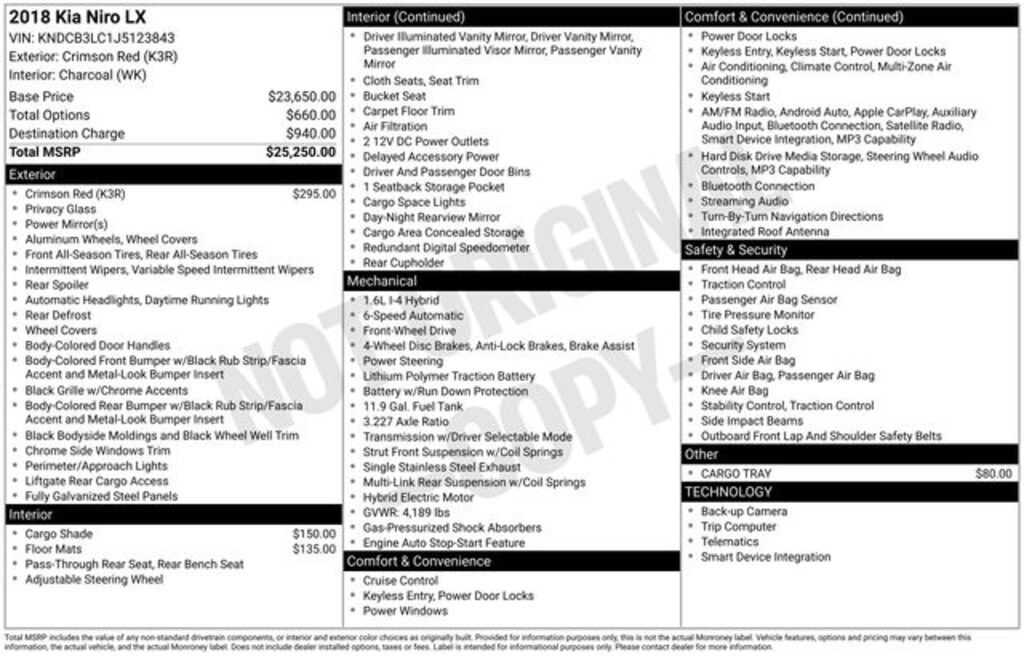 Used 2018 Kia Niro LX SUV