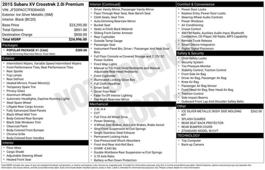 Used 2015 Subaru XV Crosstrek SUV