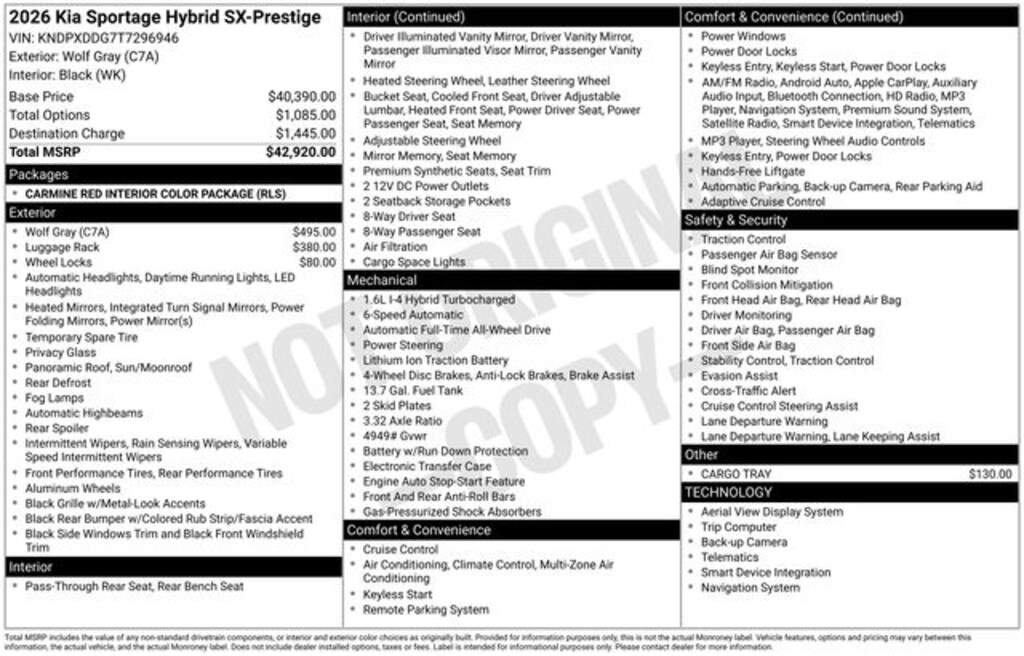 New 2026 Kia Sportage Hybrid SX-Prestige SUV