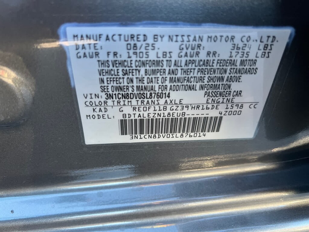 New 2025 Nissan Versa 1.6 S Sedan