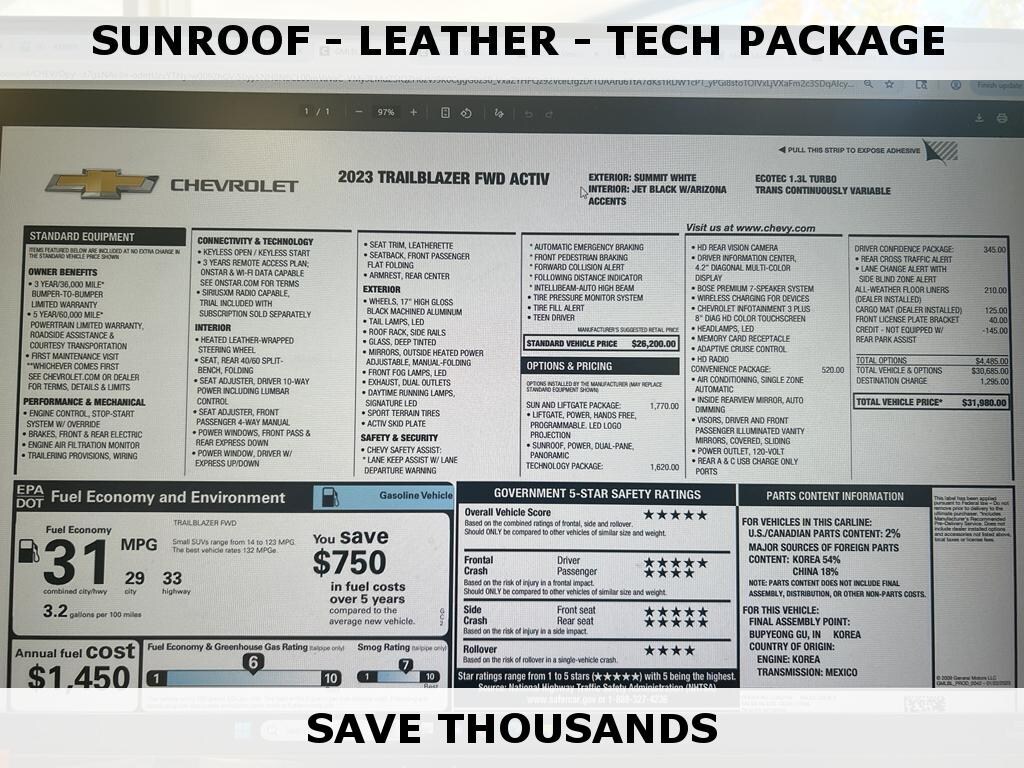 Used 2023 Chevrolet Trailblazer Activ SUV