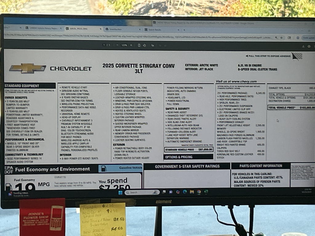 Used 2025 Chevrolet Corvette Stingray 3LT Convertible