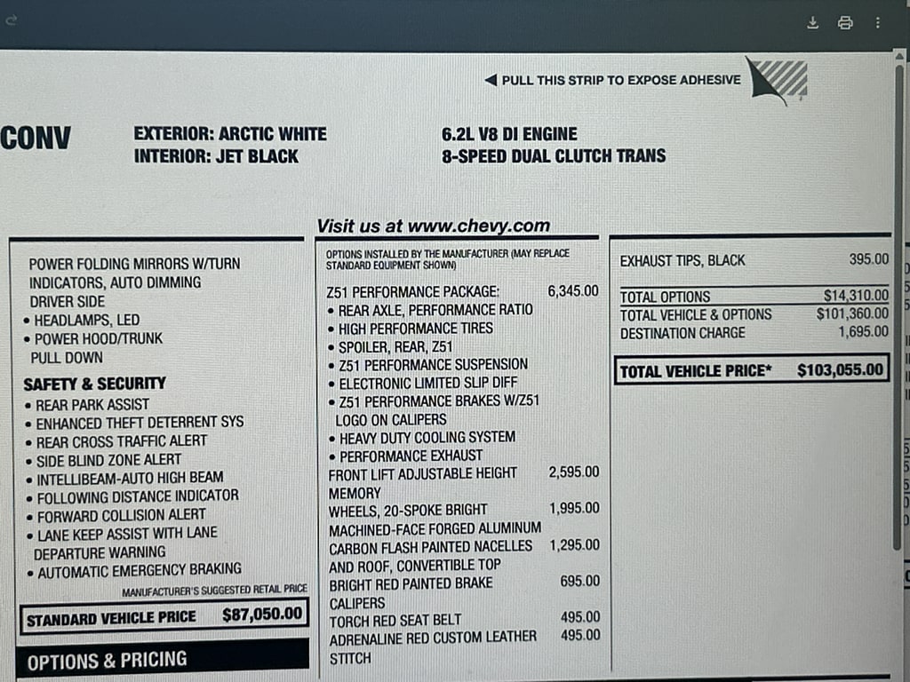 Used 2025 Chevrolet Corvette Stingray 3LT Convertible