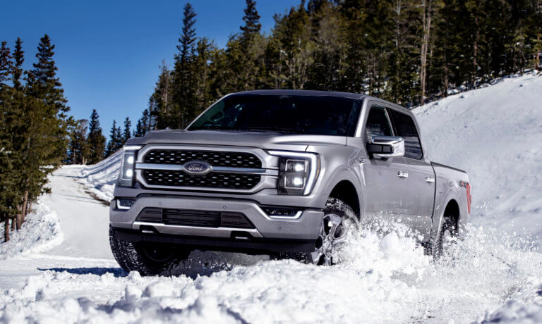 2022 Ford F-150 exterior in snow