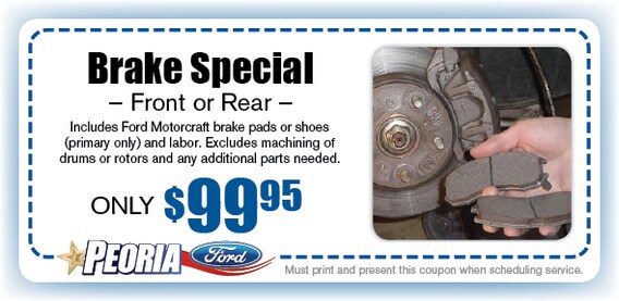 brake pad car truck service repair coupon break pad special peoria ford service brake pad car truck service repair