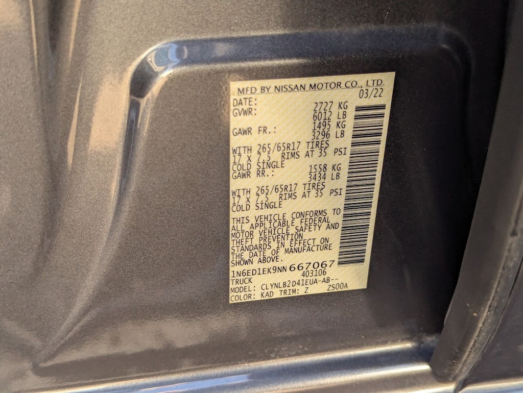 Certified 2022 Nissan Frontier SV Truck