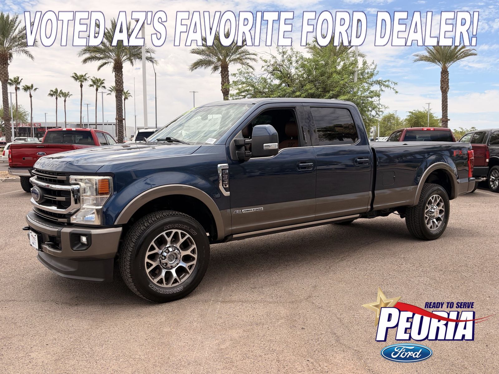 Blue 2020 Ford F-350 Super Duty Pickup Truck Four-Wheel Drive Automatic