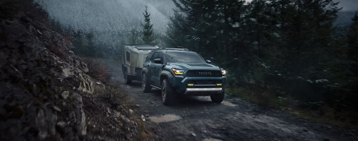 A green 2025 Toyota 4Runner from the front at an angle.