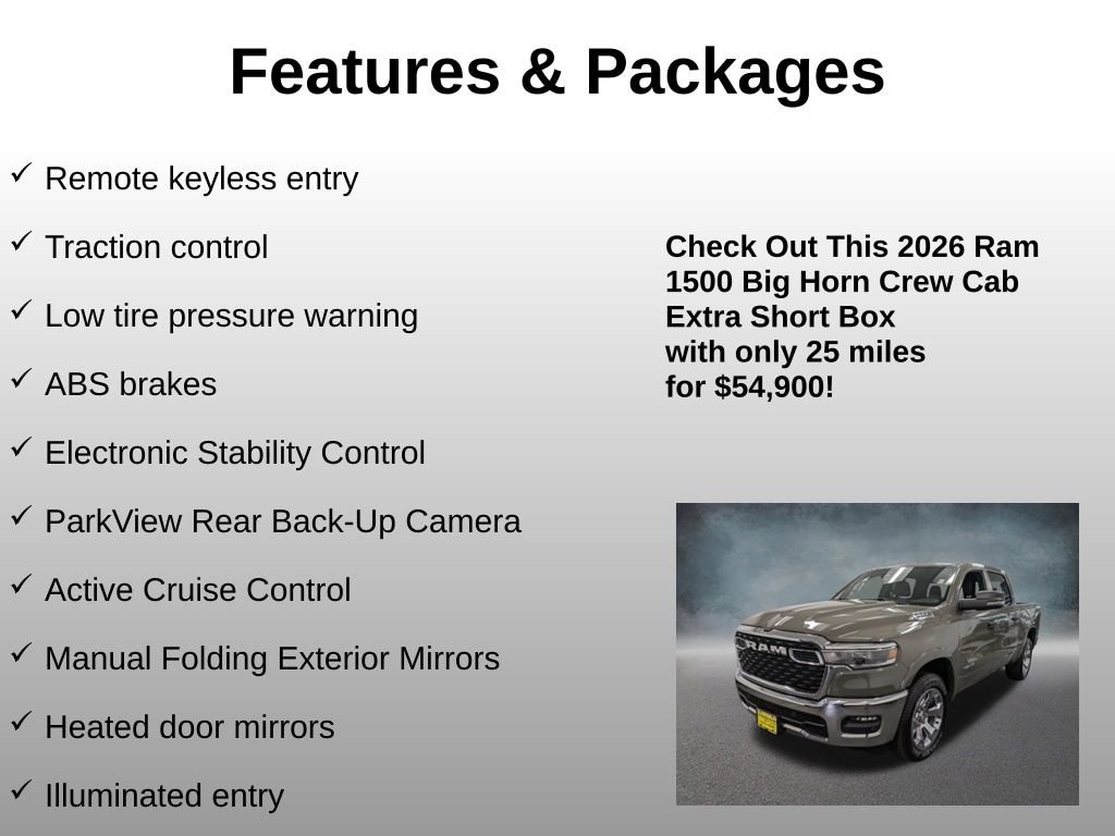 Used 2026 Ram 1500 Big Horn Truck Crew Cab
