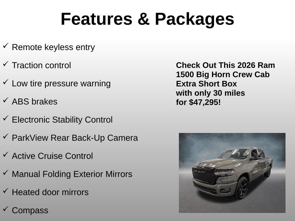 Used 2026 Ram 1500 Big Horn/Lone Star Truck