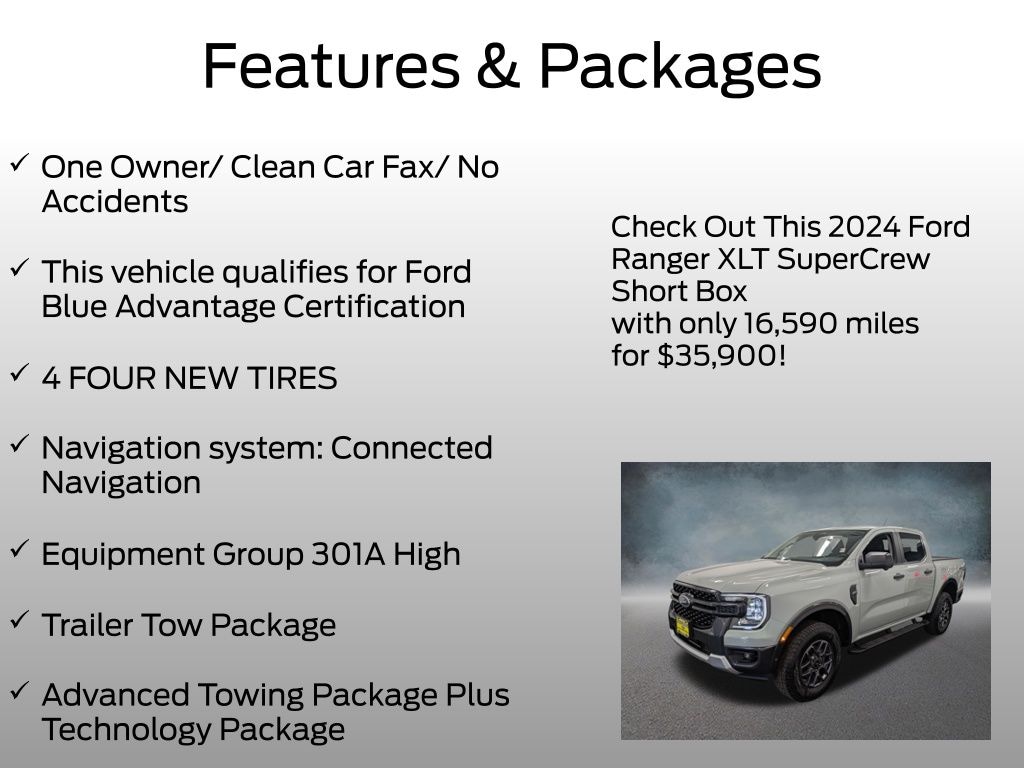 Certified 2024 Ford Ranger XLT Truck SuperCrew