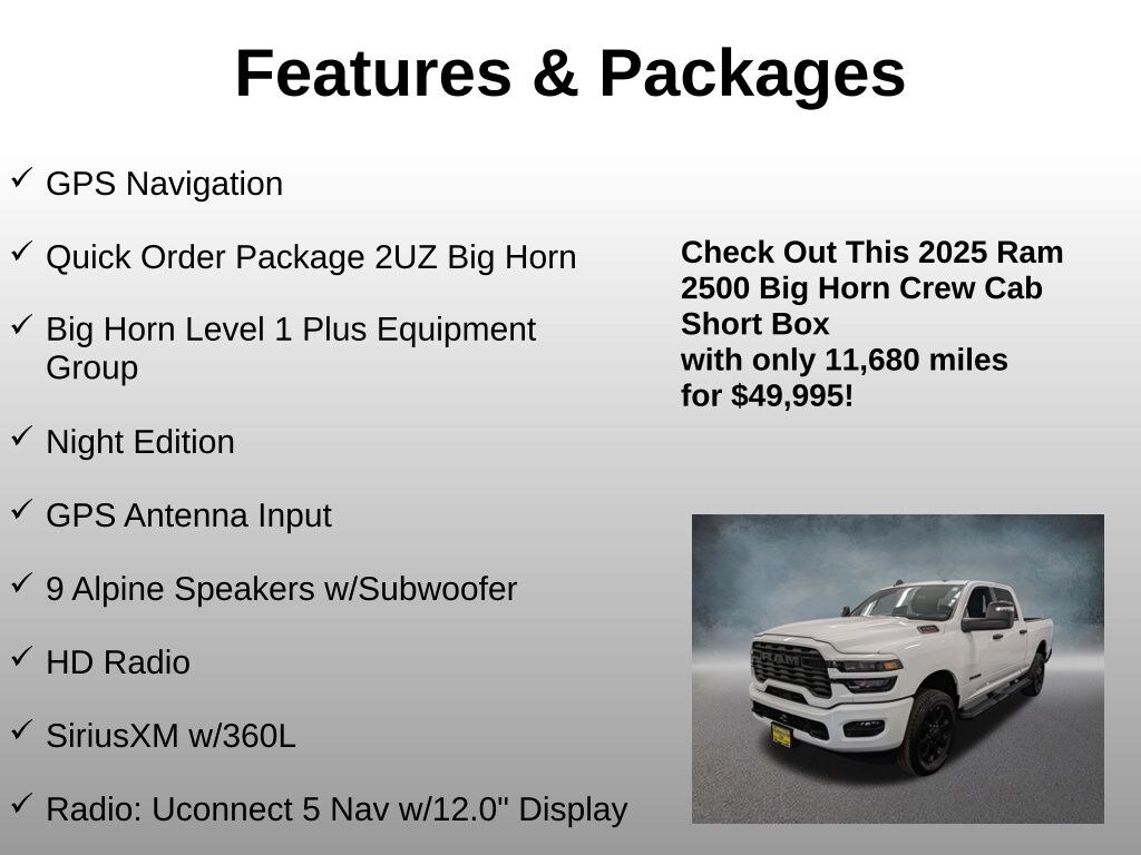 Used 2025 Ram 2500 Big Horn Truck Crew Cab
