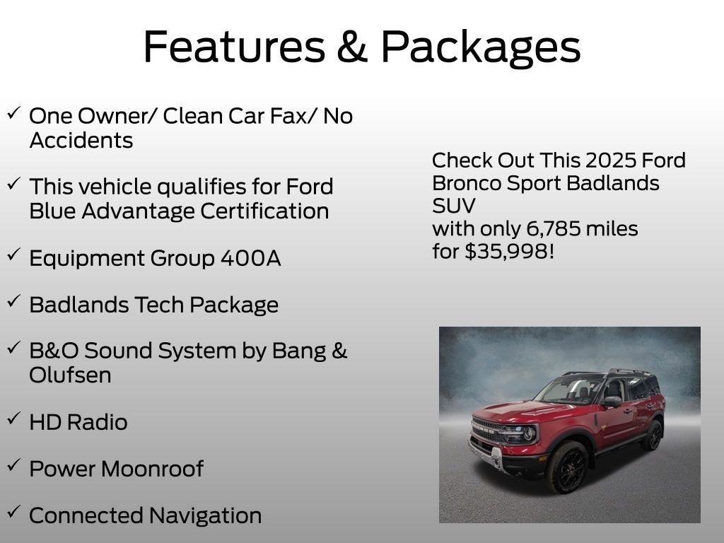Certified 2025 Ford Bronco Sport Badlands SUV