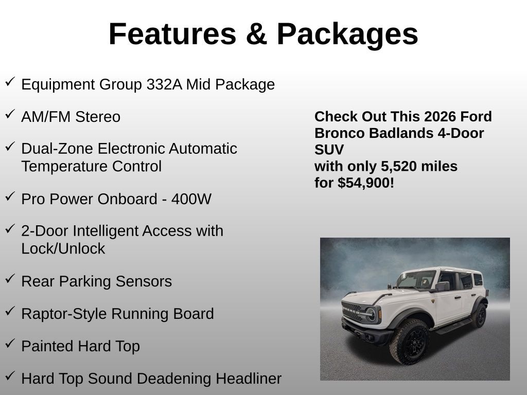 Used 2026 Ford Bronco Badlands SUV