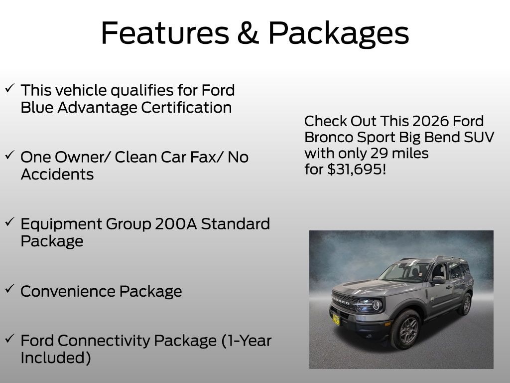 Certified 2026 Ford Bronco Sport Big Bend SUV