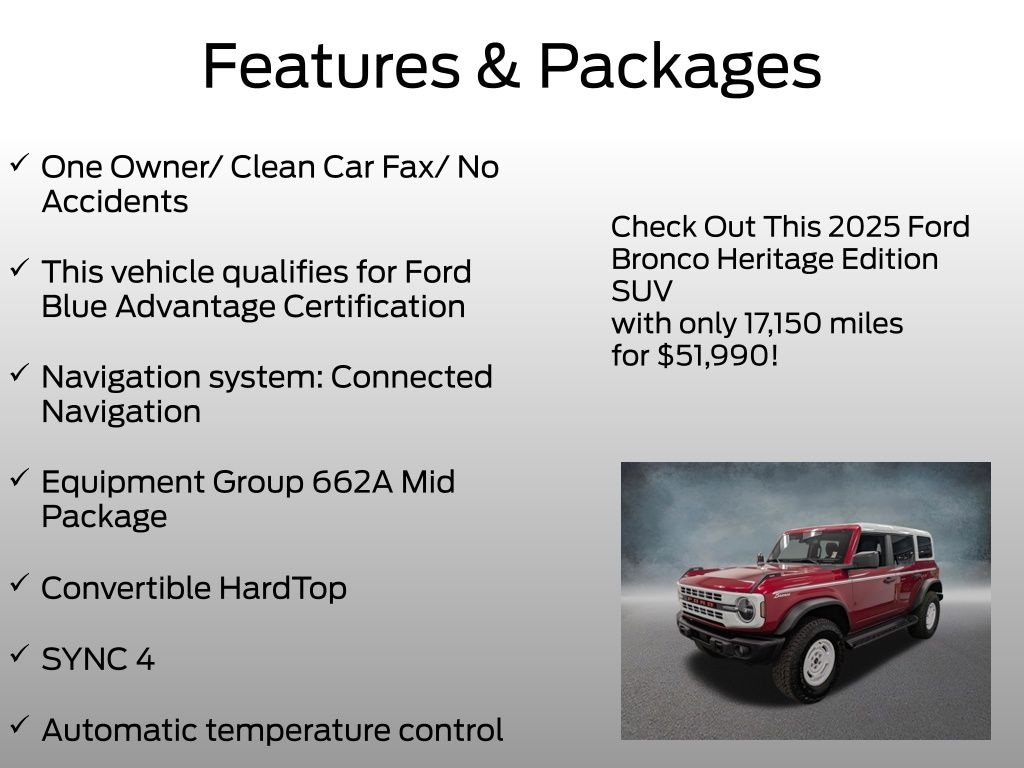 Certified 2025 Ford Bronco Heritage Edition SUV
