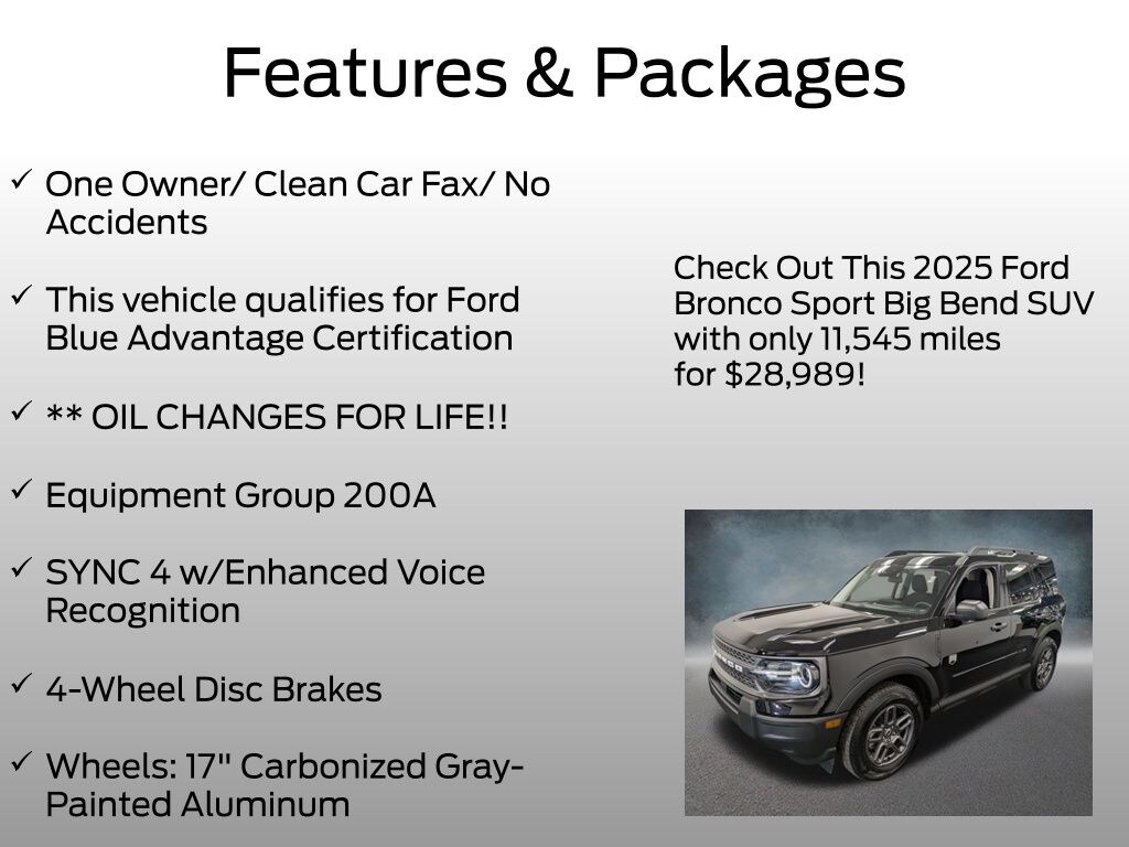 Certified 2025 Ford Bronco Sport Big Bend SUV