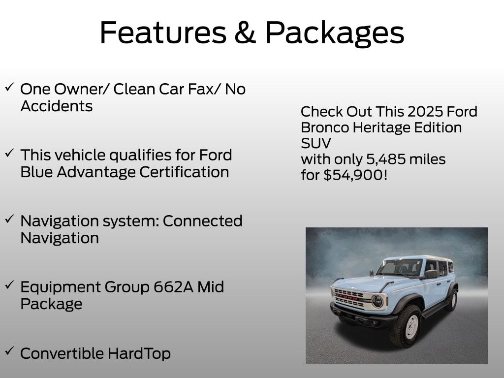 Certified 2025 Ford Bronco Heritage Edition SUV
