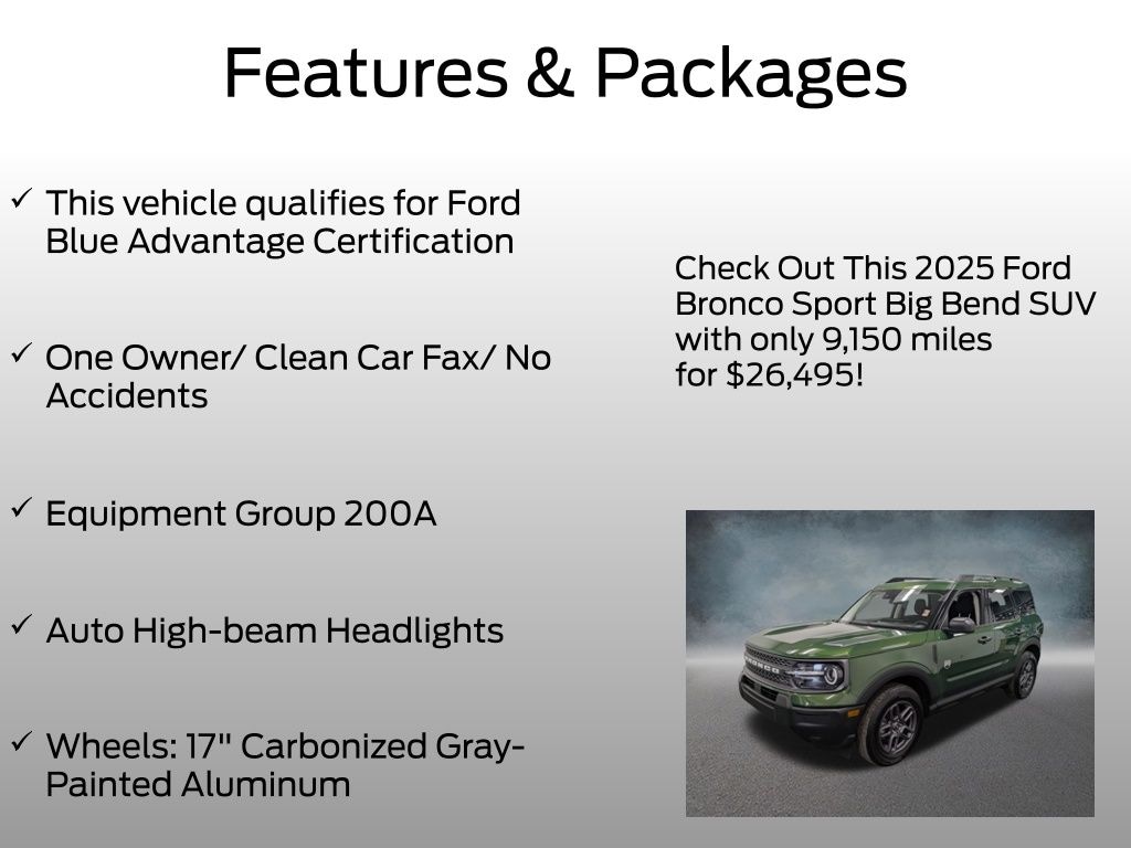 Certified 2025 Ford Bronco Sport Big Bend SUV