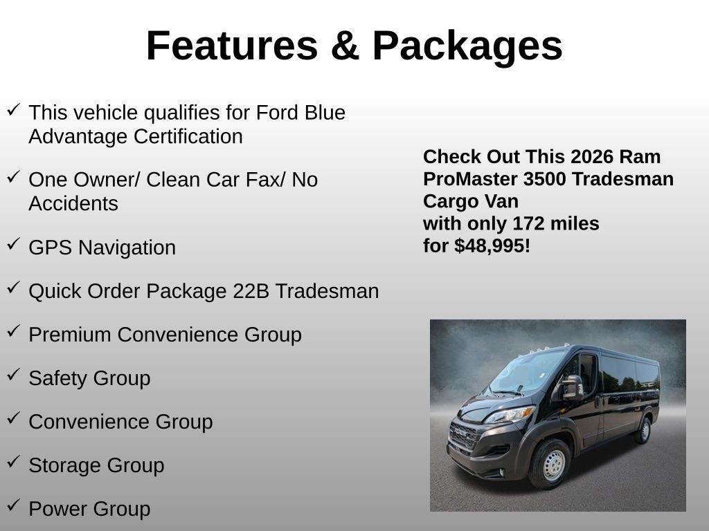 Used 2026 Ram ProMaster 3500 Base Van Cargo Van