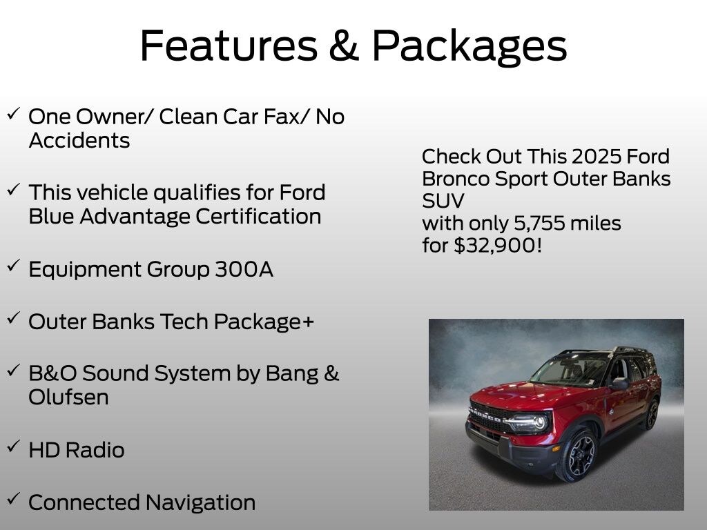 Certified 2025 Ford Bronco Sport Outer Banks SUV