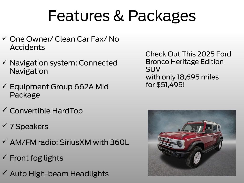 Certified 2025 Ford Bronco Heritage Edition SUV