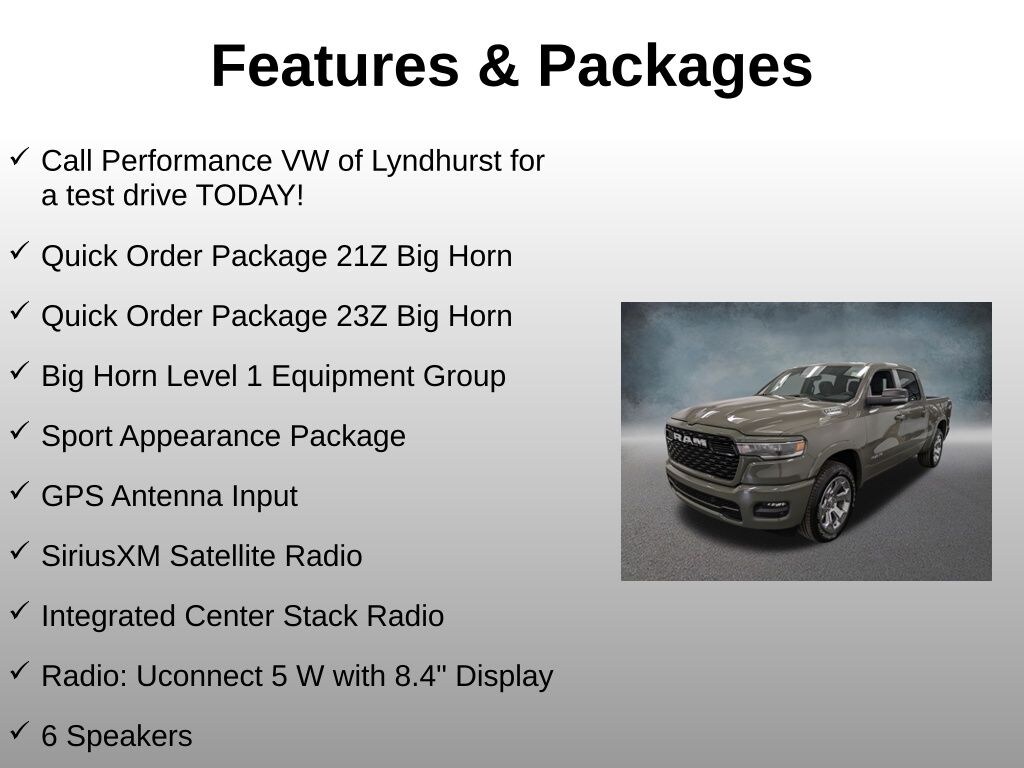 Used 2026 Ram 1500 Big Horn/Lone Star Truck Crew Cab