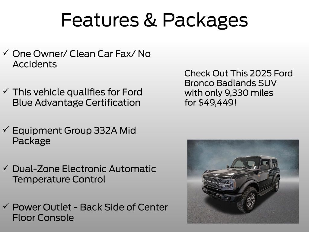 Certified 2025 Ford Bronco Badlands SUV