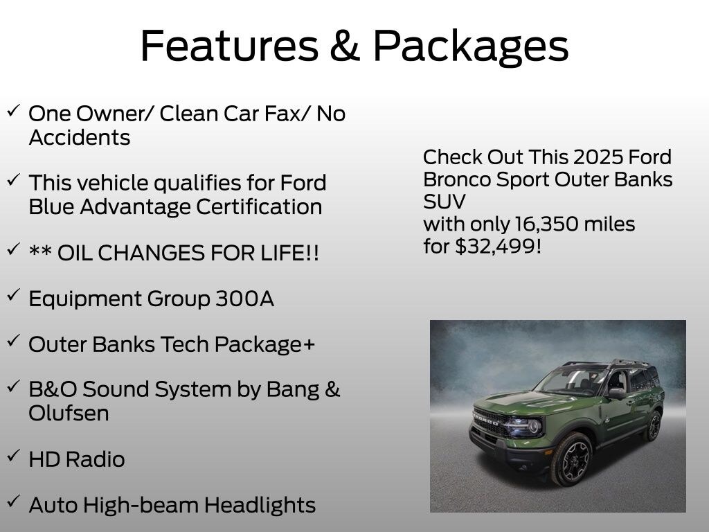 Certified 2025 Ford Bronco Sport Outer Banks SUV
