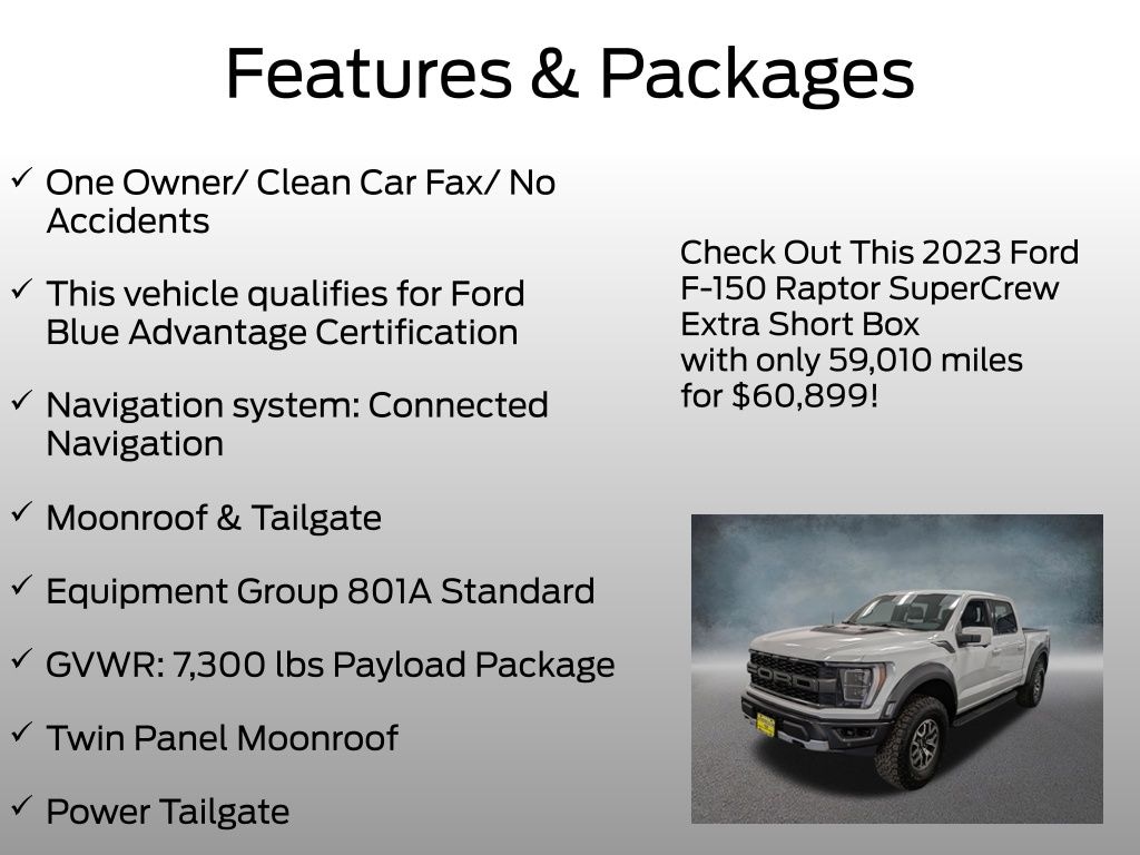 Certified 2023 Ford F-150 Raptor Truck SuperCrew Cab