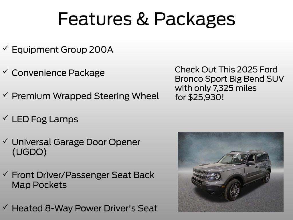 Certified 2025 Ford Bronco Sport Big Bend SUV