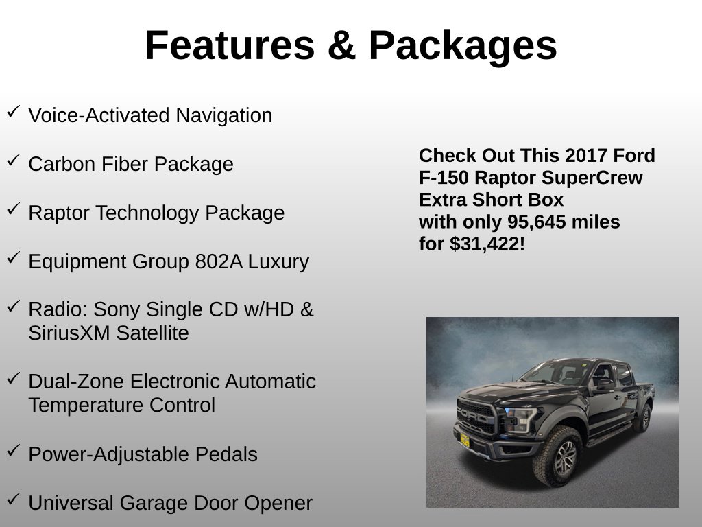 Used 2017 Ford F-150 Raptor Truck