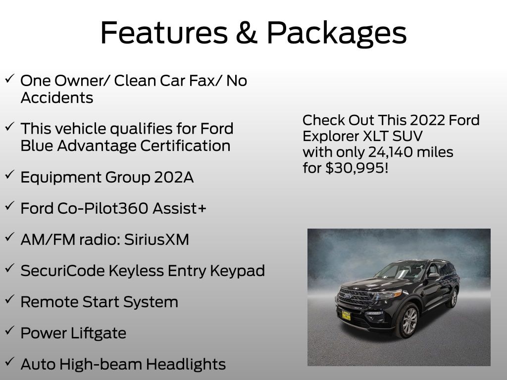 Certified 2022 Ford Explorer XLT SUV