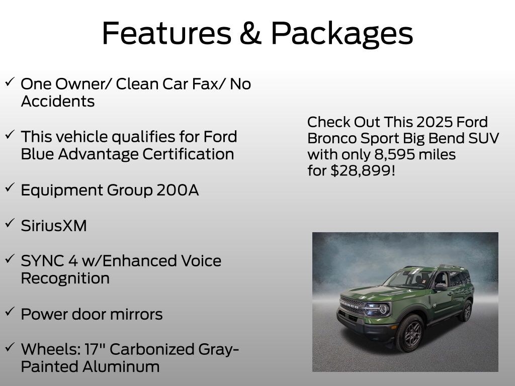 Certified 2025 Ford Bronco Sport Big Bend SUV