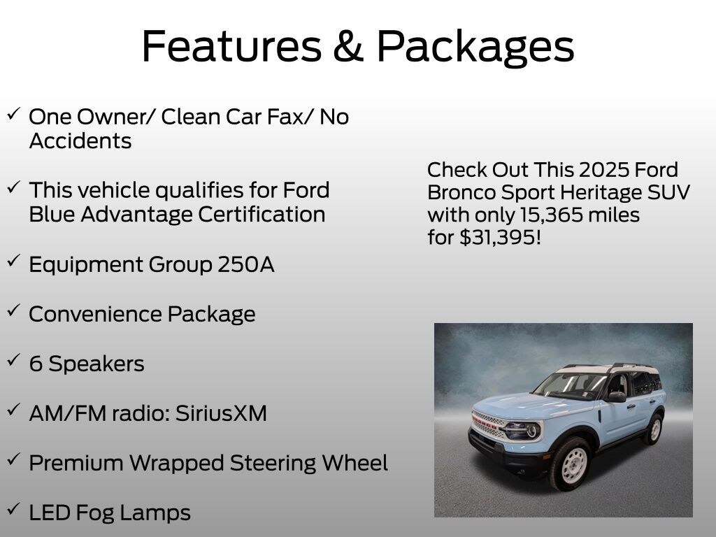 Certified 2025 Ford Bronco Sport Heritage SUV