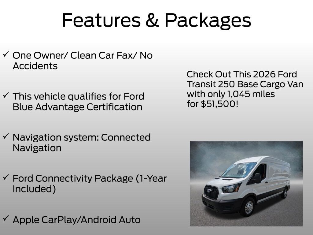 Certified 2026 Ford Transit-250 Base Cargo Van