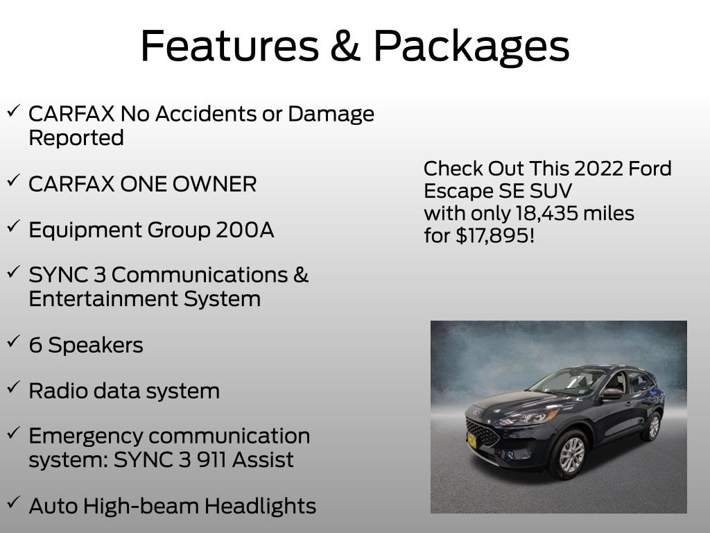 Certified 2022 Ford Escape SE SUV