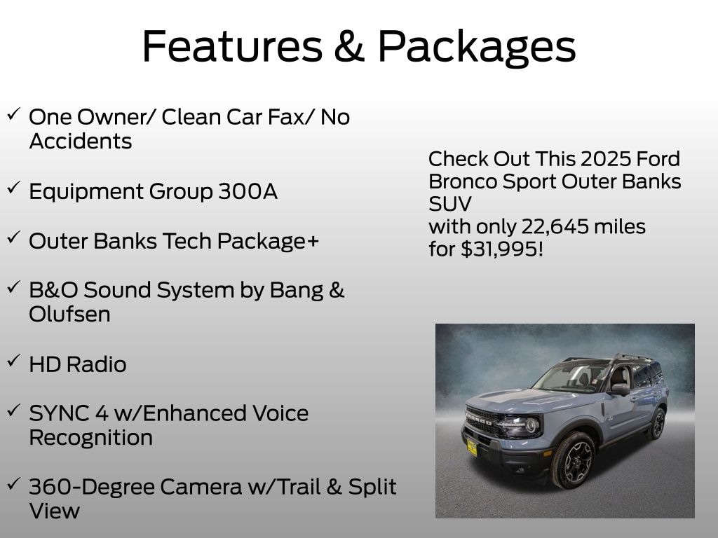 Certified 2025 Ford Bronco Sport Outer Banks SUV
