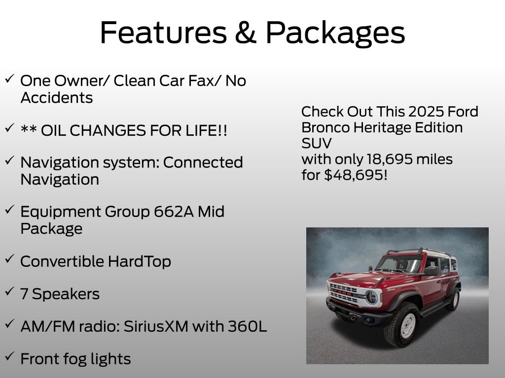 Certified 2025 Ford Bronco Heritage Edition SUV