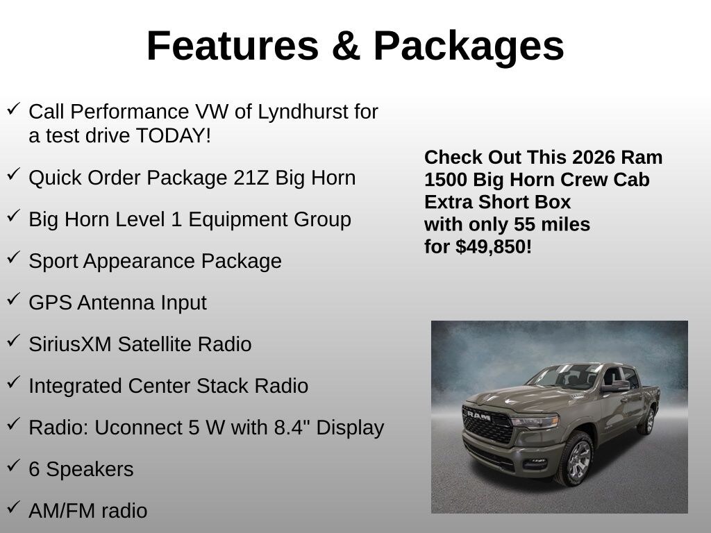 Used 2026 Ram 1500 Big Horn/Lone Star Truck