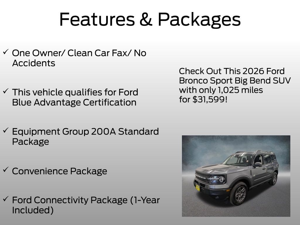 Certified 2026 Ford Bronco Sport Big Bend SUV