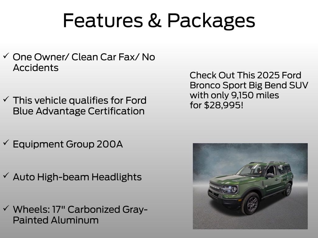 Certified 2025 Ford Bronco Sport Big Bend SUV