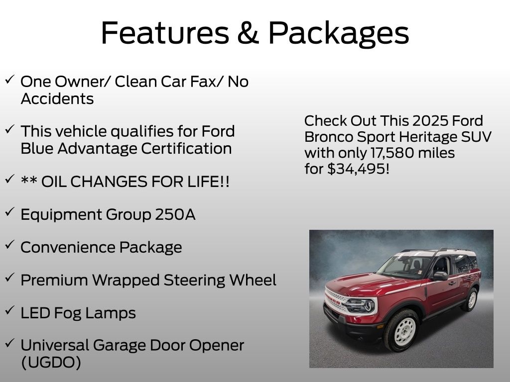 Certified 2025 Ford Bronco Sport Heritage SUV