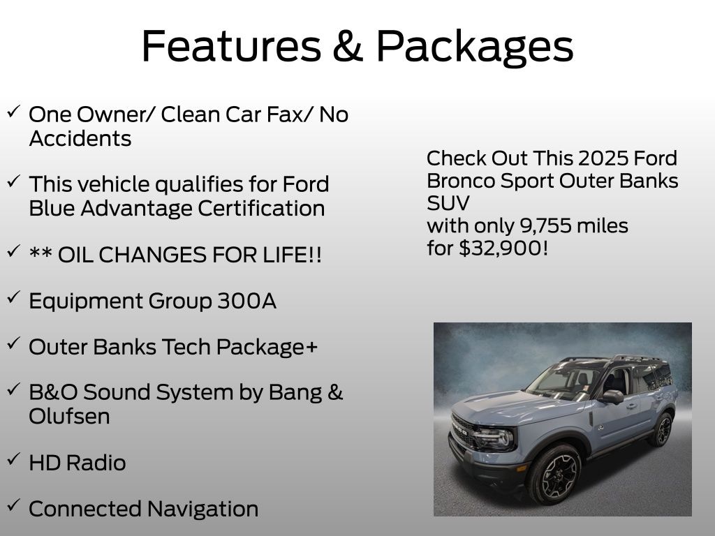 Certified 2025 Ford Bronco Sport Outer Banks SUV