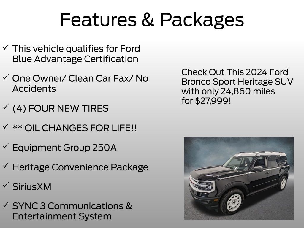Certified 2024 Ford Bronco Sport Heritage SUV