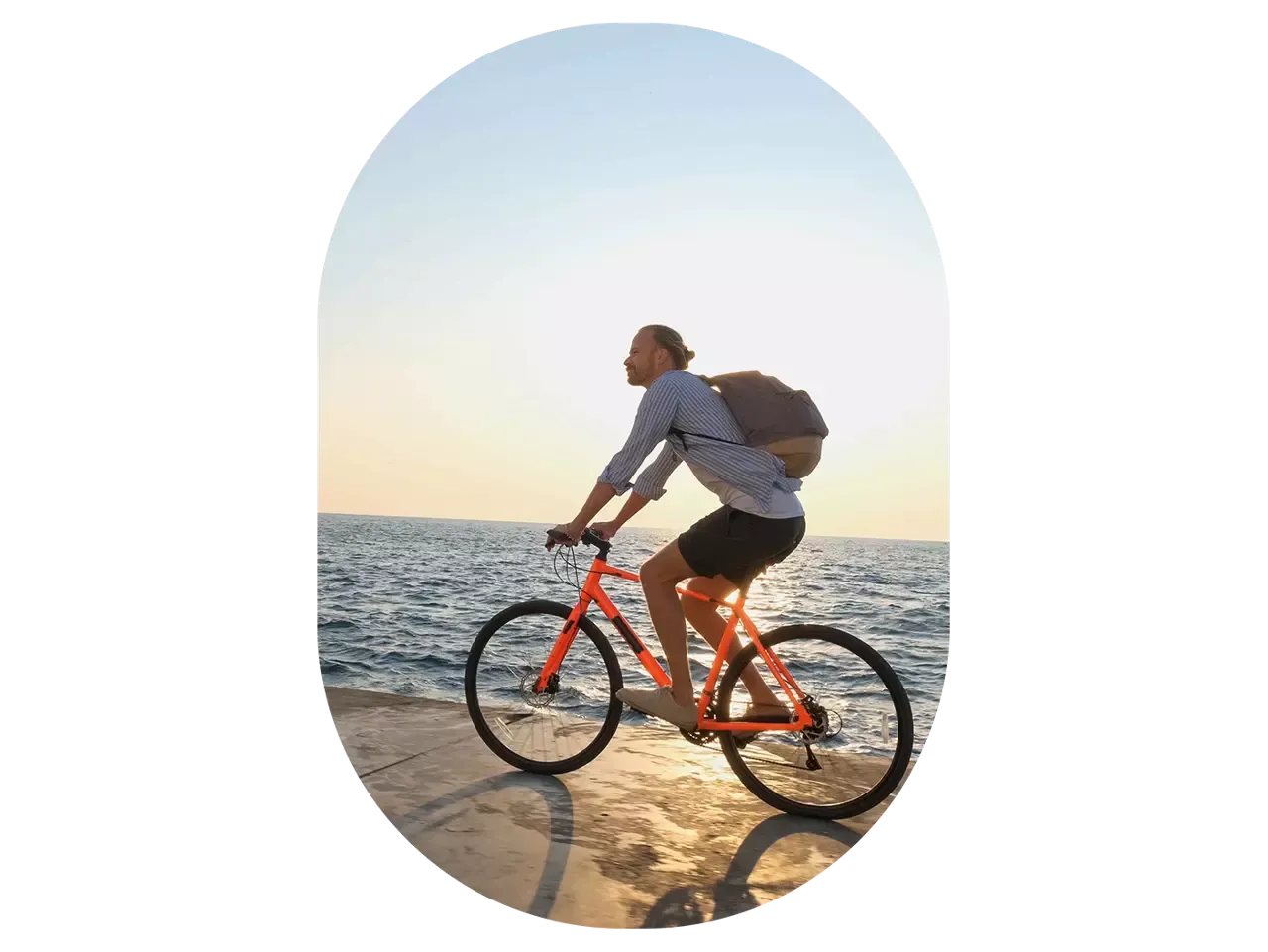 Ford Fathom Person riding a bicycle along the coast.